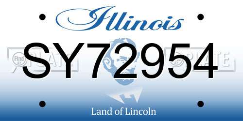 SY72954 Illinois License Plate