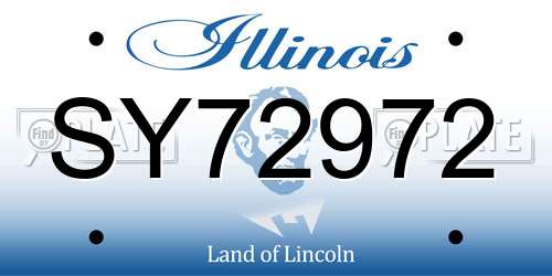 SY72972 Illinois License Plate