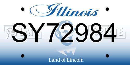 SY72984 Illinois License Plate