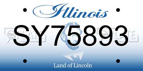 SY75893 Illinois License Plate