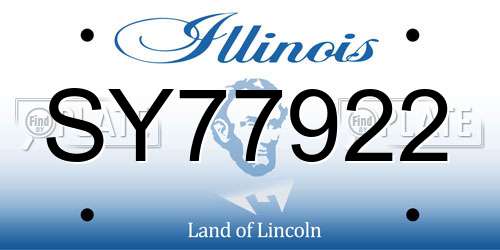 SY77922 Illinois License Plate