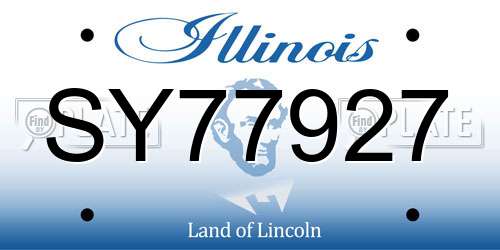 SY77927 Illinois License Plate