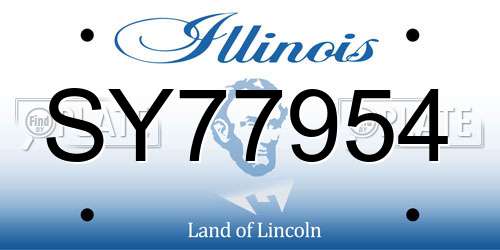 SY77954 Illinois License Plate