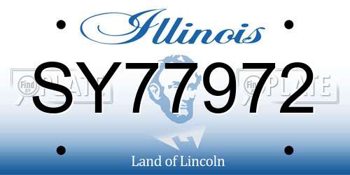 SY77972 Illinois License Plate