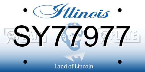 SY77977 Illinois License Plate