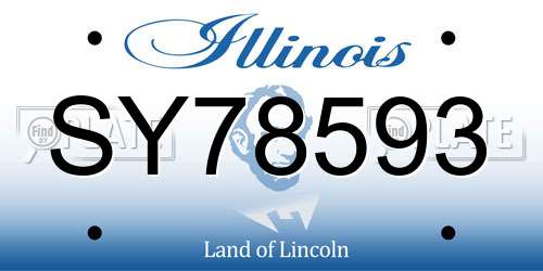 SY78593 Illinois License Plate