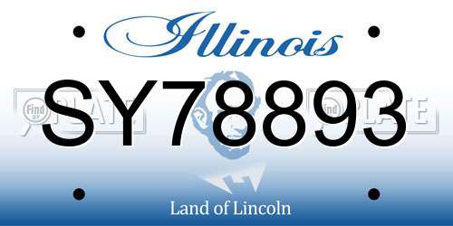 SY78893 Illinois License Plate