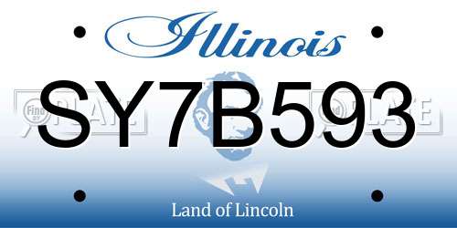 SY7B593 Illinois License Plate