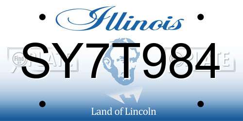 SY7T984 Illinois License Plate