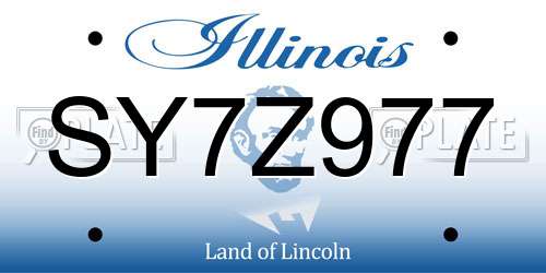 SY7Z977 Illinois License Plate