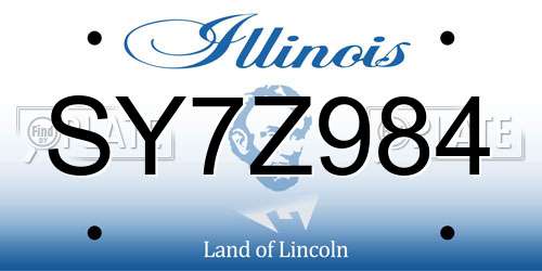 SY7Z984 Illinois License Plate