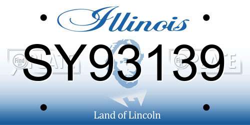 SY93139 Illinois License Plate