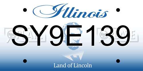 SY9E139 Illinois License Plate