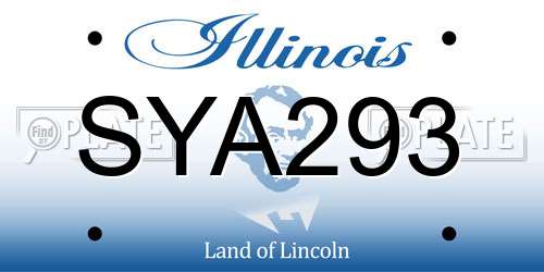 SYA293 Illinois License Plate