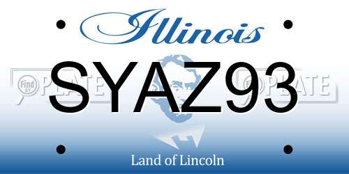 SYAZ93 Illinois License Plate