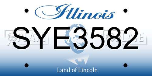 SYE3582 Illinois License Plate