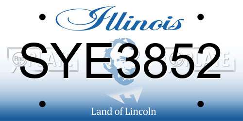 SYE3852 Illinois License Plate