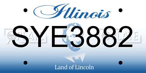 SYE3882 Illinois License Plate