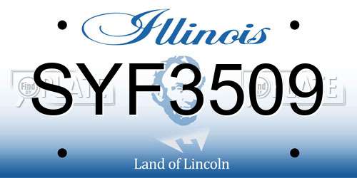 SYF3509 Illinois License Plate