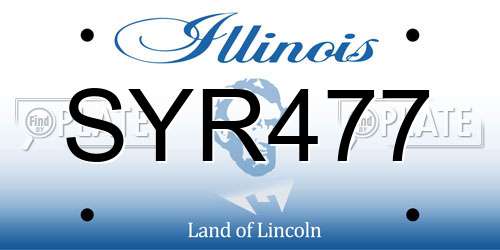 SYR477 Illinois License Plate