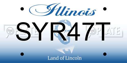 SYR47T Illinois License Plate