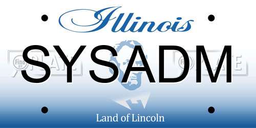 SYSADM Illinois License Plate
