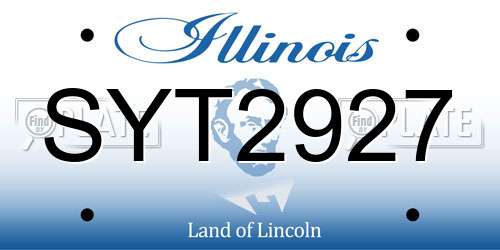 SYT2927 Illinois License Plate