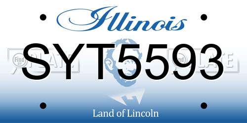 SYT5593 Illinois License Plate