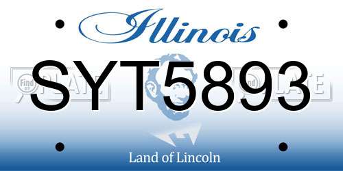 SYT5893 Illinois License Plate