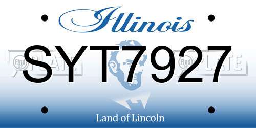 SYT7927 Illinois License Plate