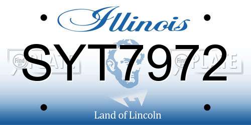 SYT7972 Illinois License Plate