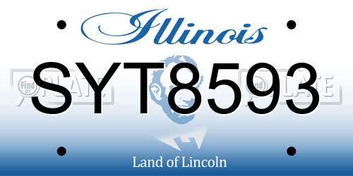 SYT8593 Illinois License Plate