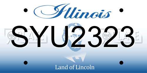 SYU2323 Illinois License Plate