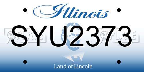 SYU2373 Illinois License Plate