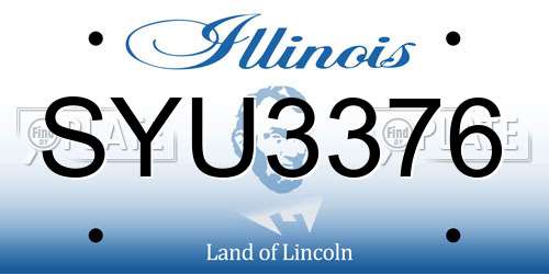 SYU3376 Illinois License Plate