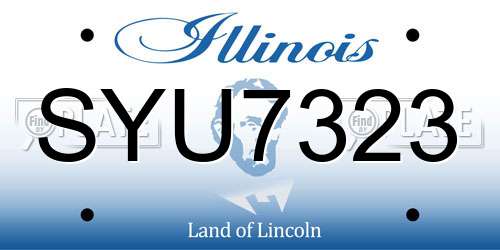 SYU7323 Illinois License Plate