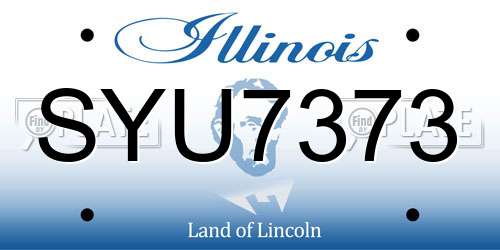 SYU7373 Illinois License Plate