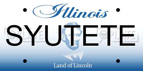 SYUTETE Illinois License Plate