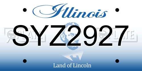 SYZ2927 Illinois License Plate
