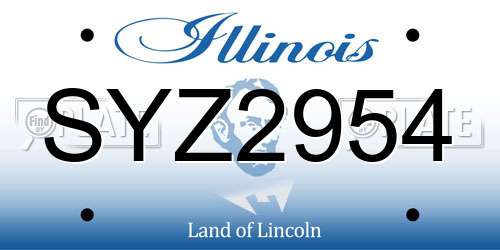 SYZ2954 Illinois License Plate