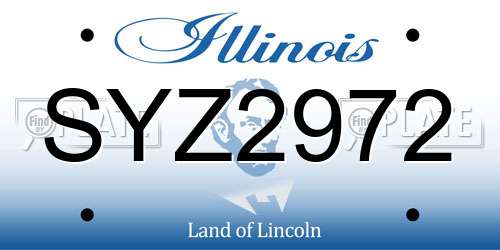 SYZ2972 Illinois License Plate