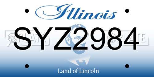 SYZ2984 Illinois License Plate