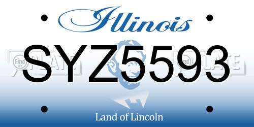 SYZ5593 Illinois License Plate