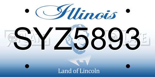SYZ5893 Illinois License Plate