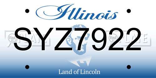SYZ7922 Illinois License Plate