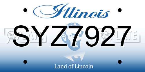 SYZ7927 Illinois License Plate