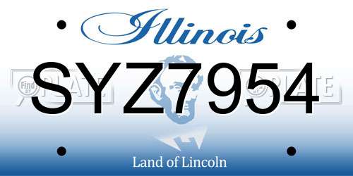 SYZ7954 Illinois License Plate