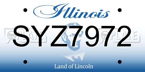 SYZ7972 Illinois License Plate