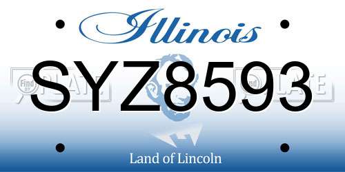 SYZ8593 Illinois License Plate