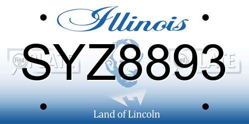 SYZ8893 Illinois License Plate